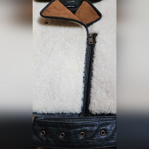 Scotch & Soda women's sheep hair and leather jacket size medium - Picture 9 of 16